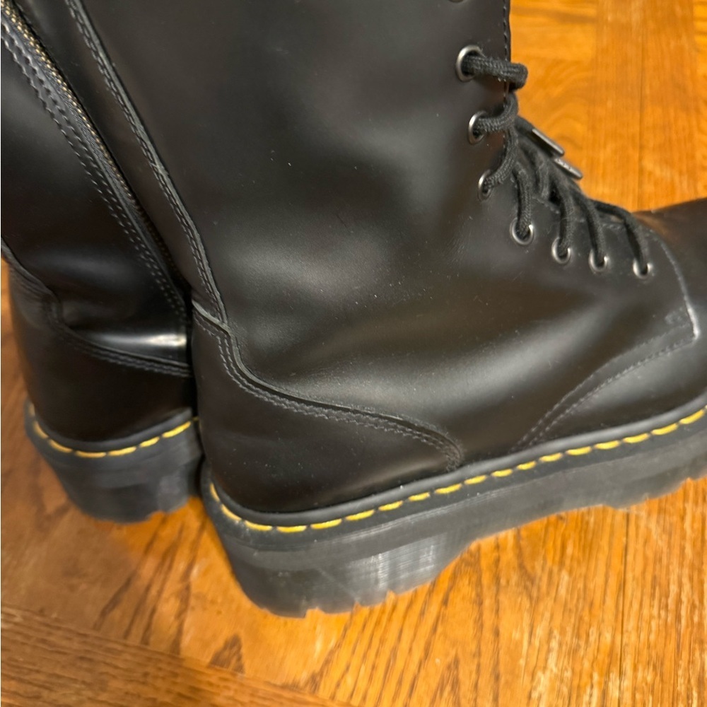 Dr. Martens Jadon Boot Smooth Leather Platforms Black Wmn's 12 Men's 11 Grunge - Picture 10 of 14